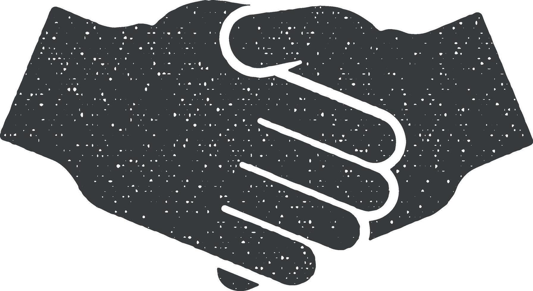 handshake vector icon illustration with stamp effect