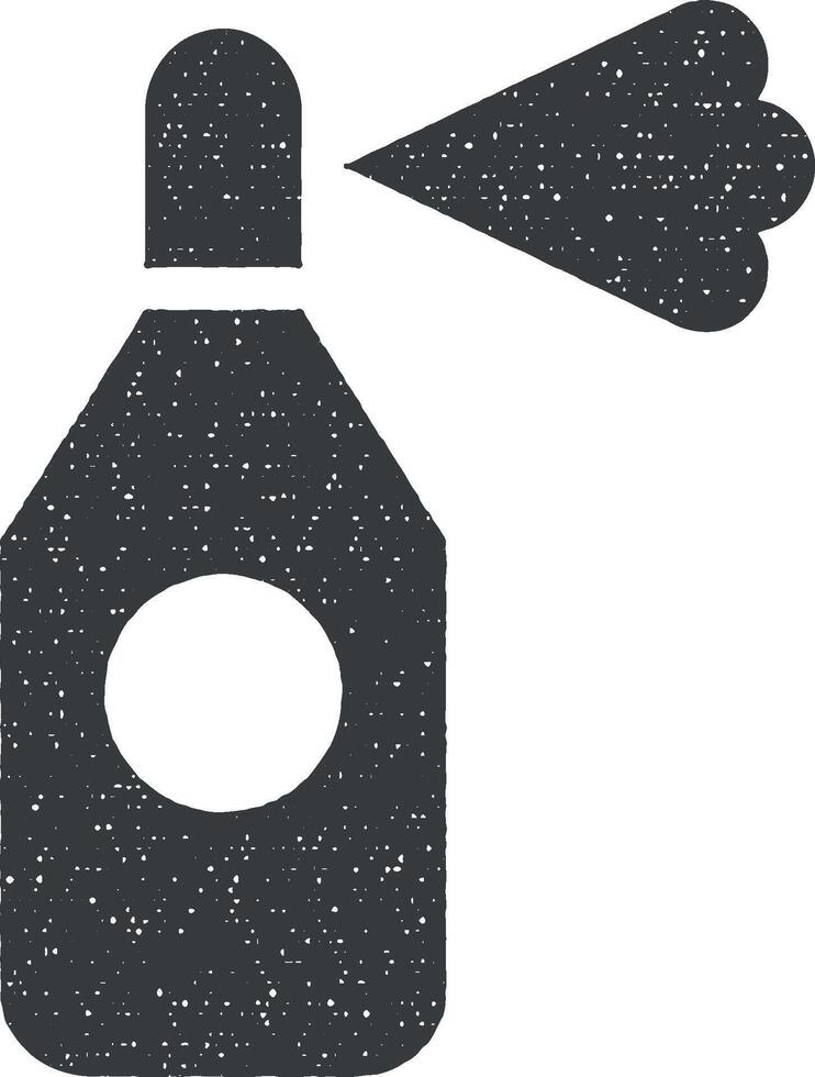 aerógrafo, desodorante, rociar vector icono ilustración con sello efecto