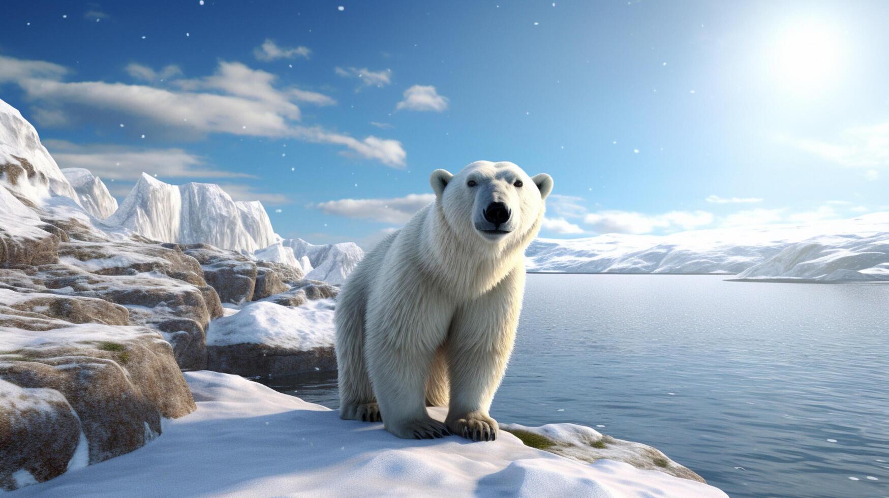 AI generated polar bear high quality image photo