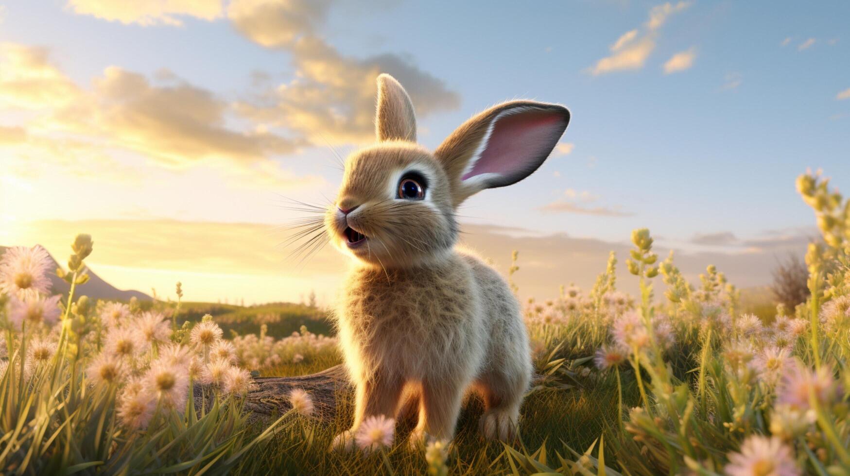 AI generated rabbit high quality image photo