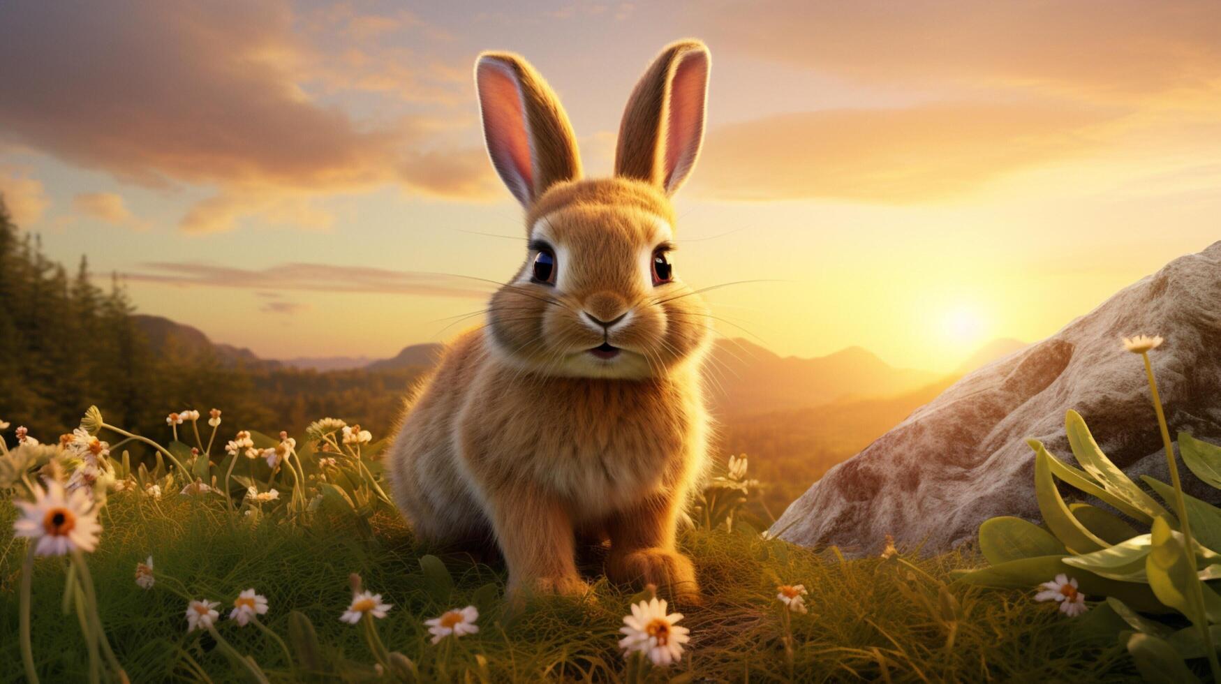AI generated rabbit high quality image photo