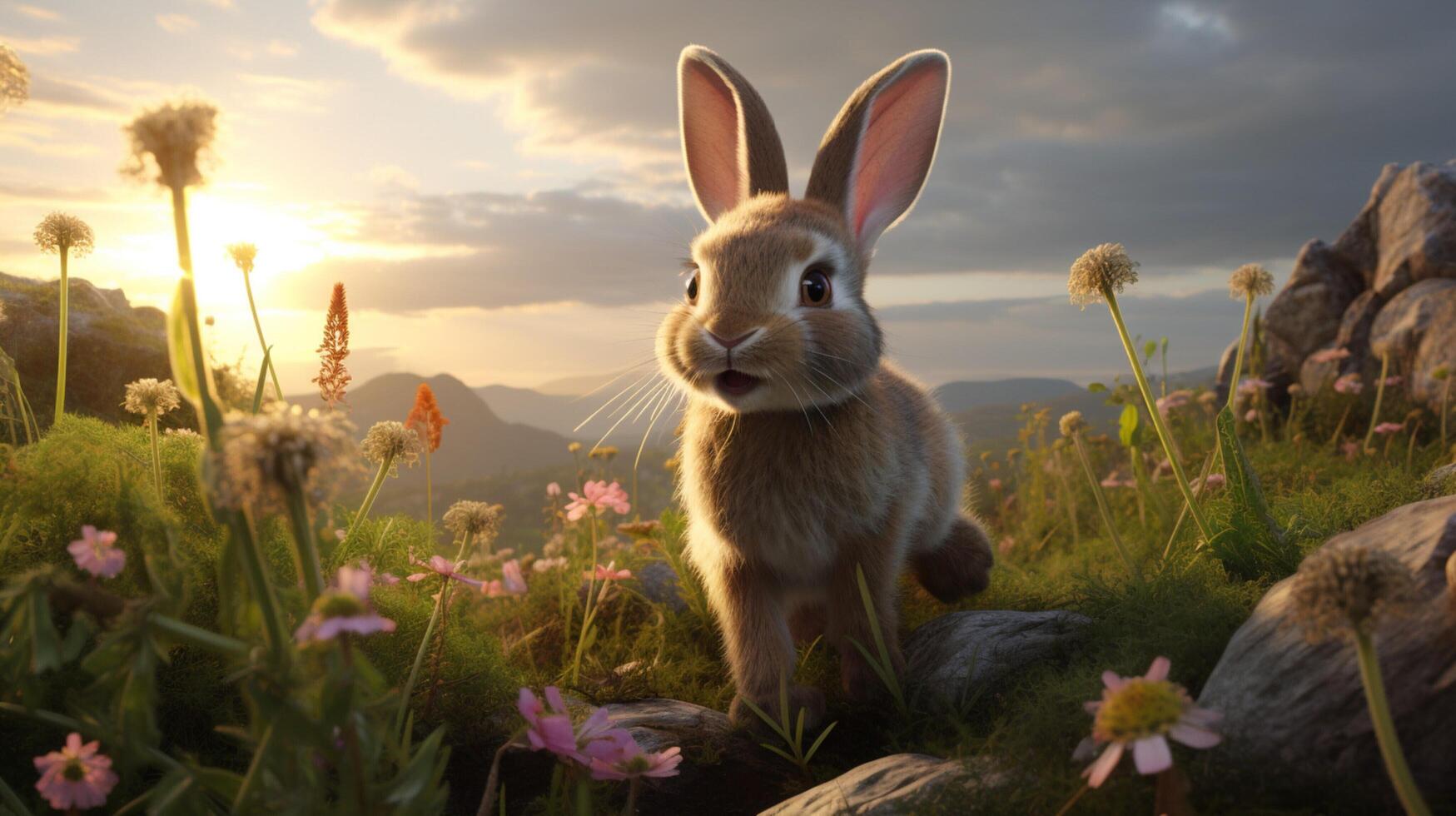 AI generated rabbit high quality image photo