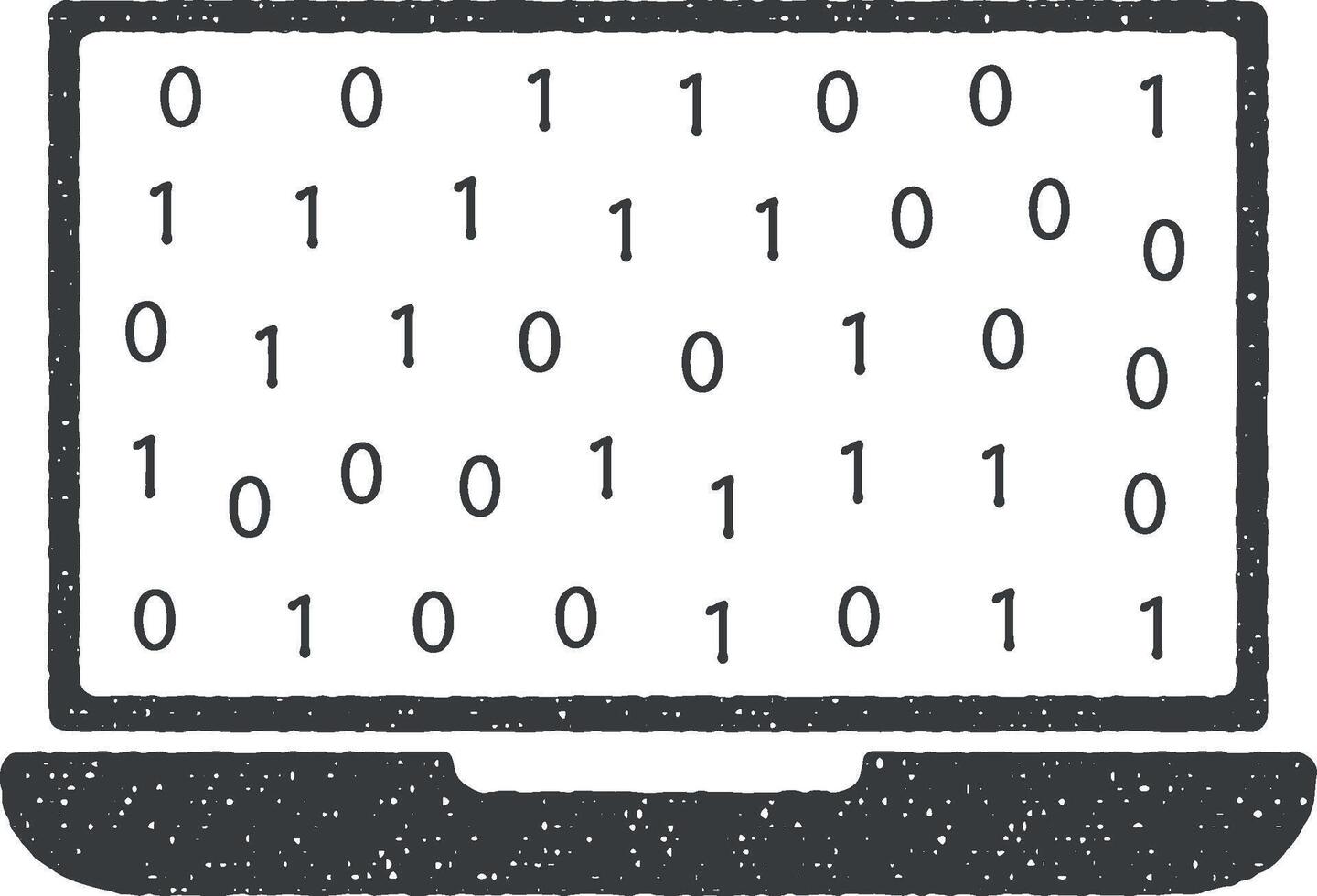 digits in computer vector icon illustration with stamp effect