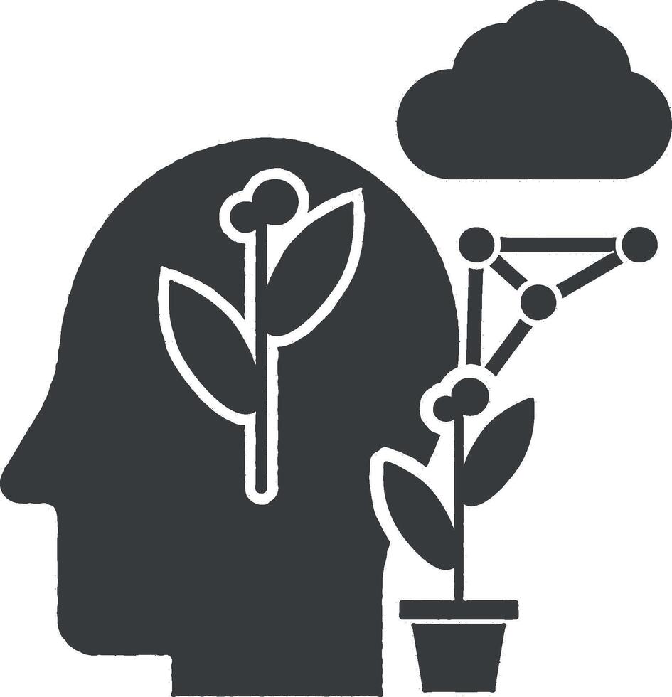 idea in mind vector icon illustration with stamp effect