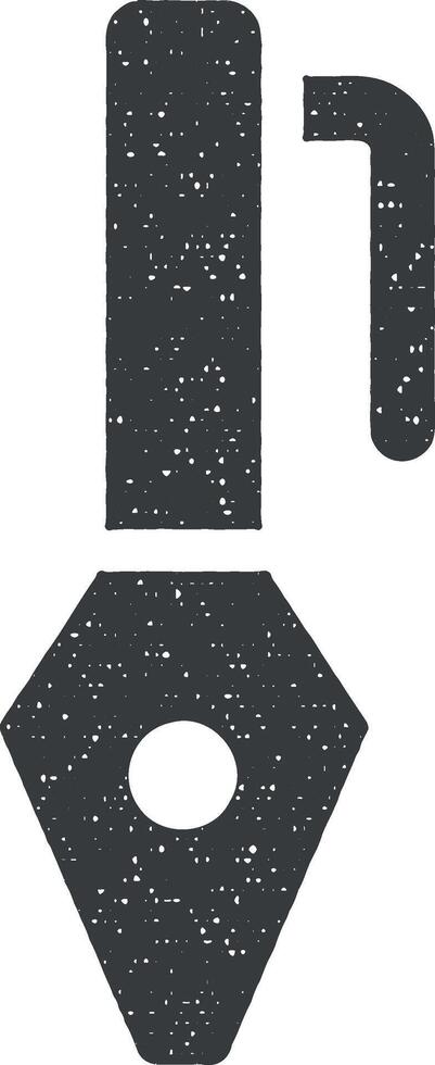 Ink, pen, tool vector icon illustration with stamp effect