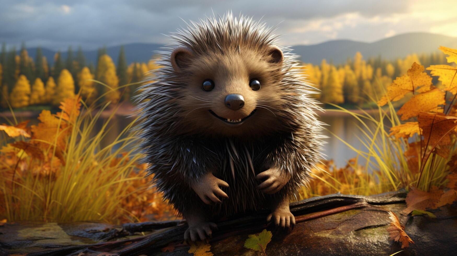 AI generated porcupin high quality image photo