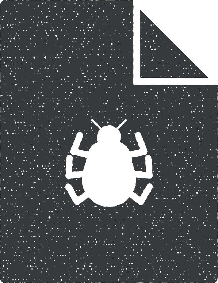 infected file vector icon illustration with stamp effect