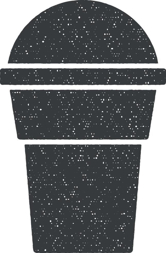 ice cream in a glass vector icon illustration with stamp effect