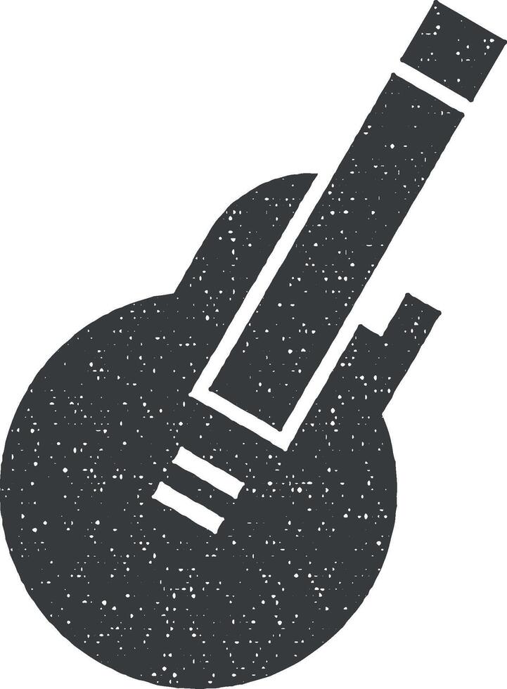 karaoke, rock y rollo, música vector icono ilustración con sello efecto