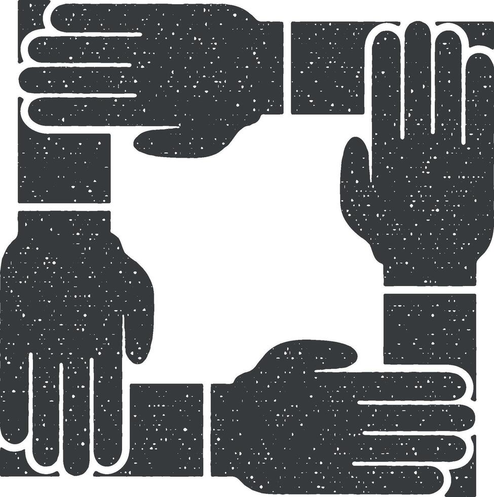 apoyo manos vector icono ilustración con sello efecto