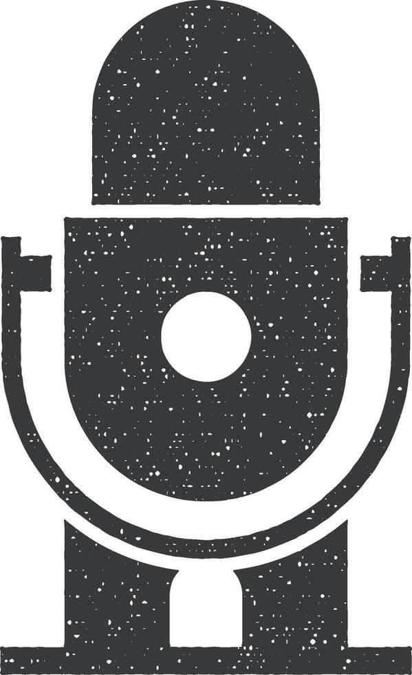 Karaoke, podcast, light vector icon illustration with stamp effect