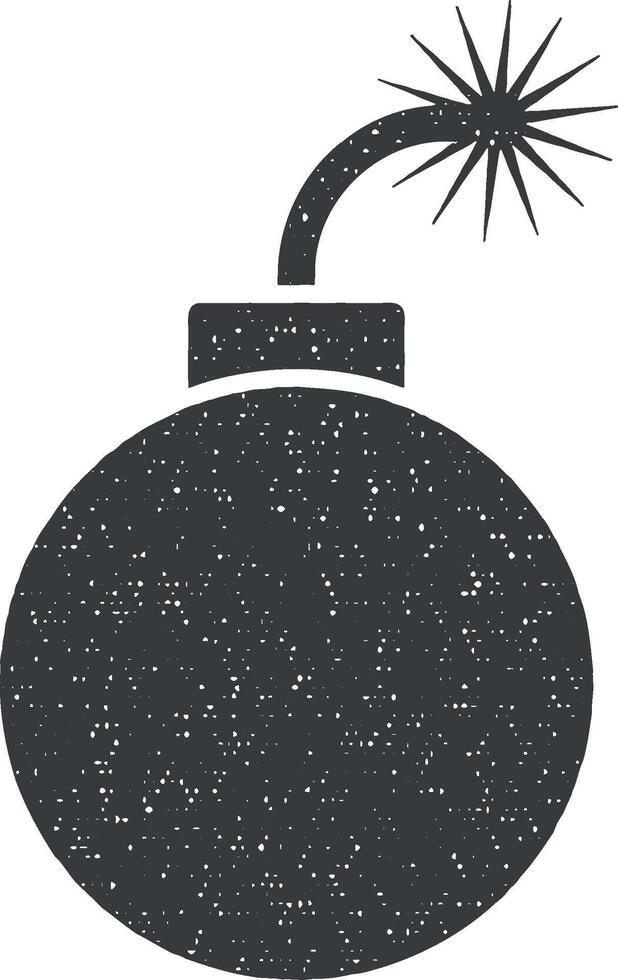 bomb vector icon illustration with stamp effect