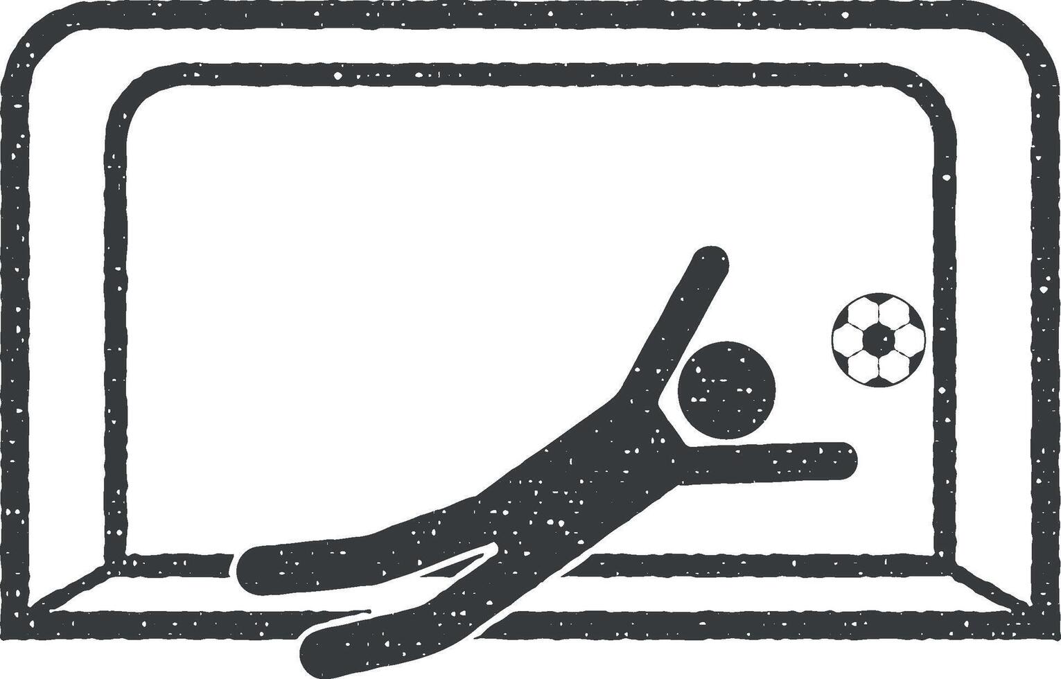 gate and goalkeeper vector icon illustration with stamp effect