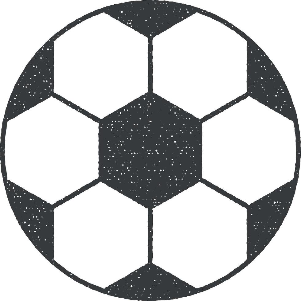 fútbol pelota vector icono ilustración con sello efecto