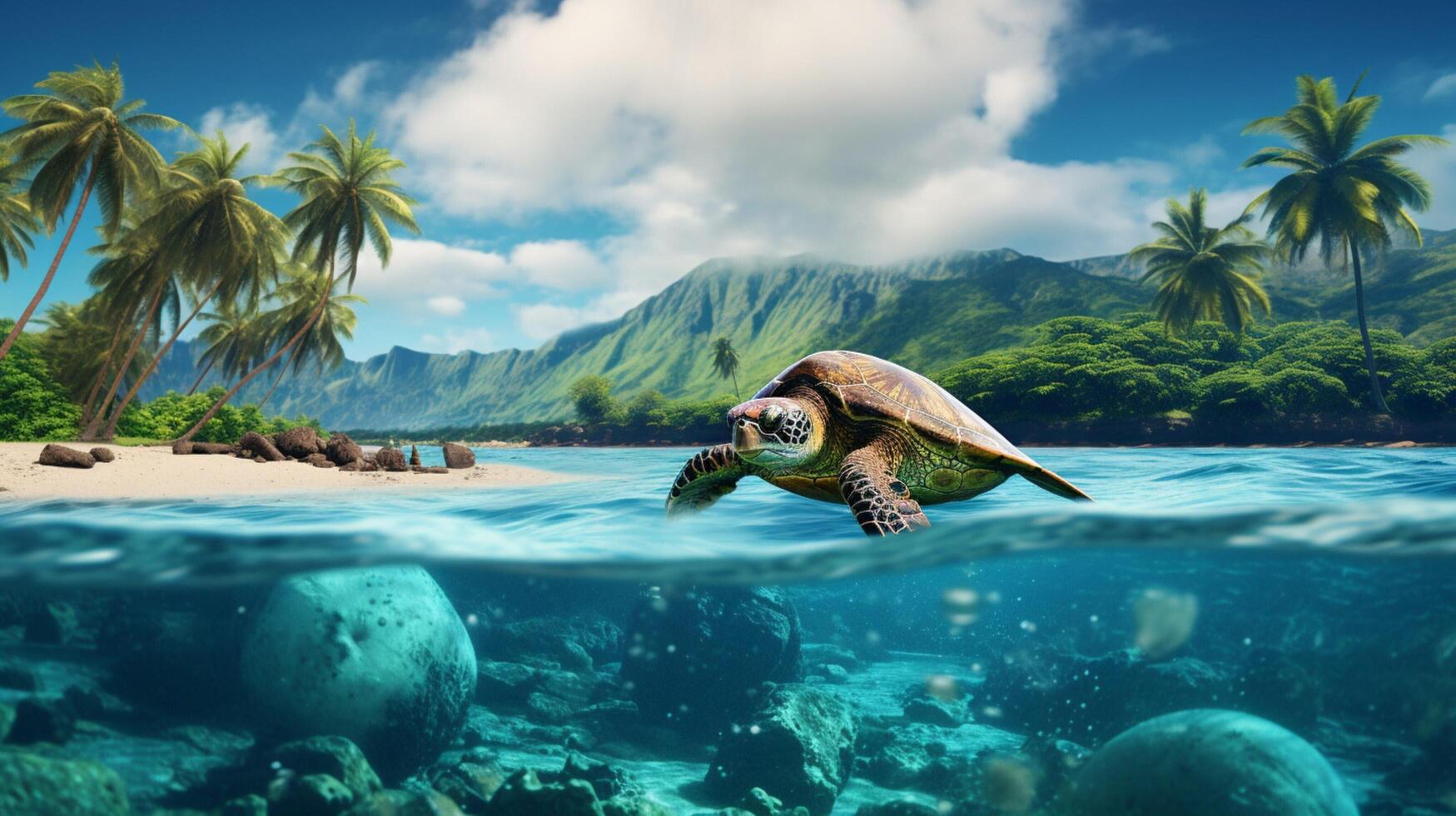 AI generated turtle high quality image photo