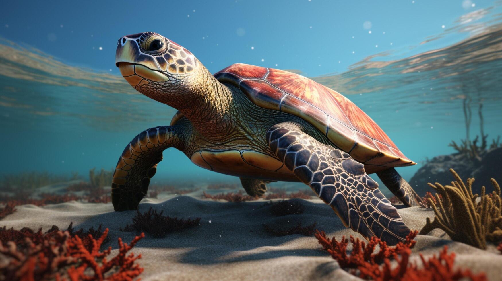 AI generated turtle high quality image photo