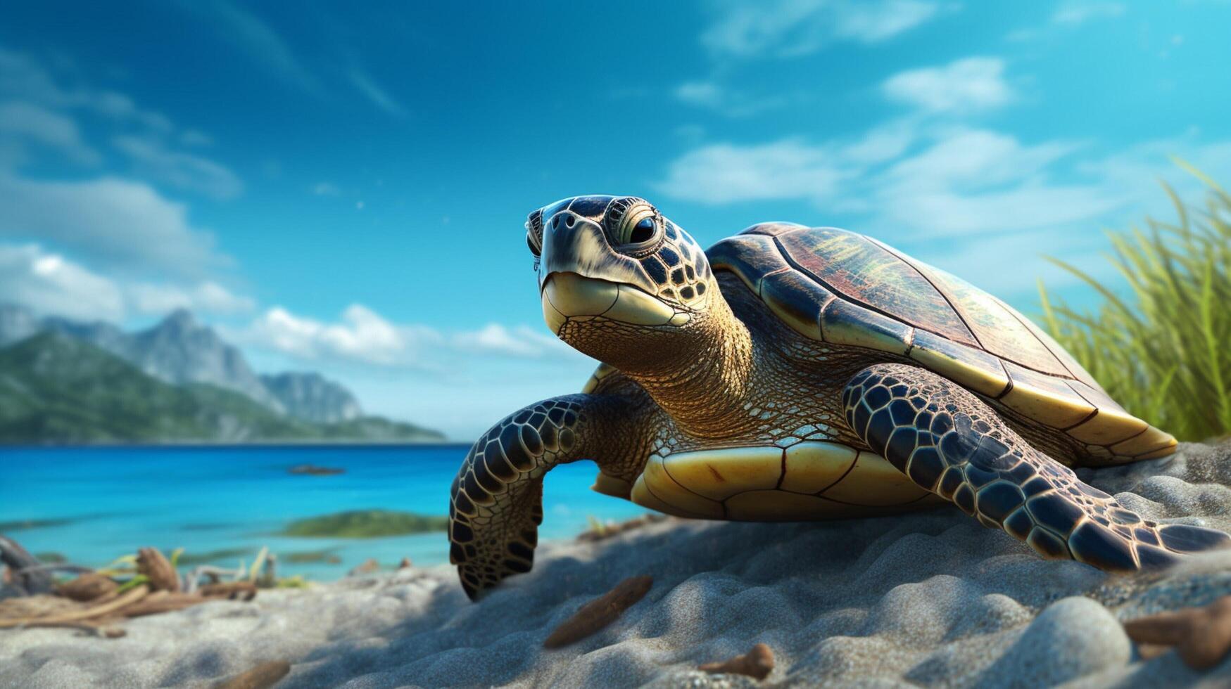 AI generated turtle high quality image photo