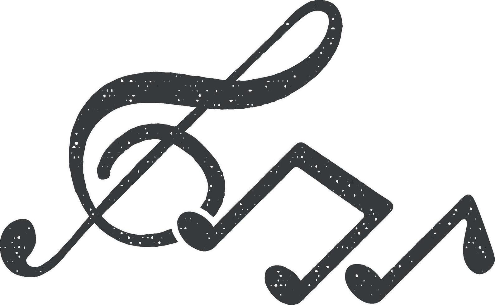 musical notas vector icono ilustración con sello efecto