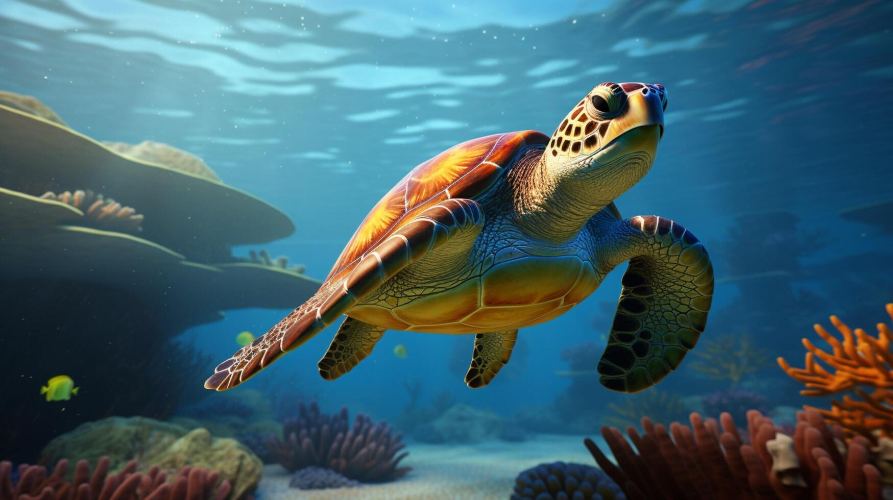 AI generated turtle high quality image photo