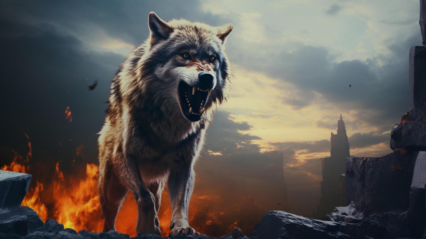 AI generated wolf high quality image photo