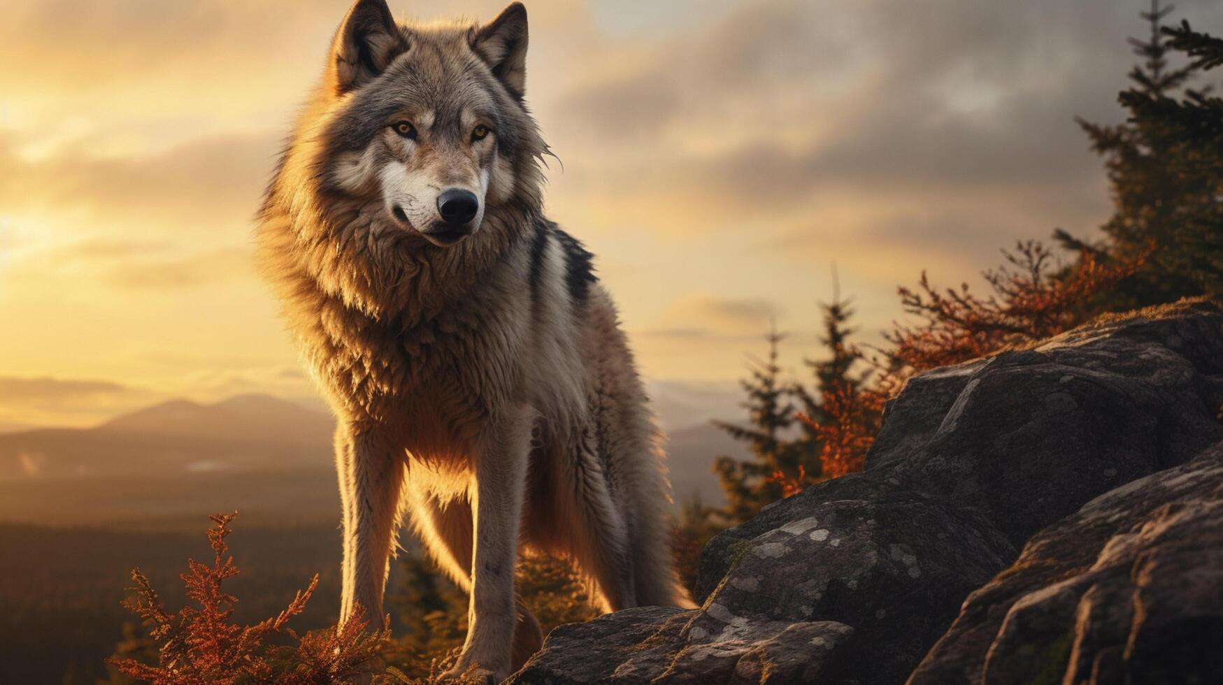AI generated wolf high quality image photo