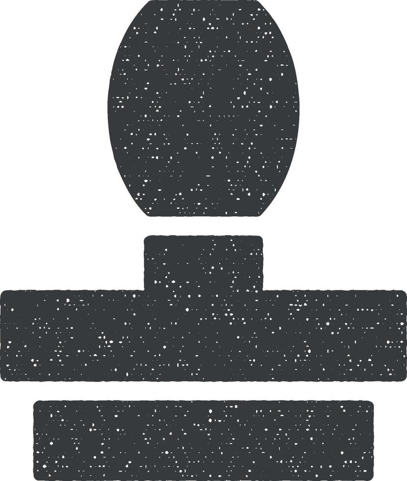 Ink pad vector icon illustration with stamp effect