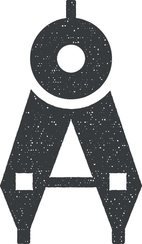 Compass vector icon illustration with stamp effect