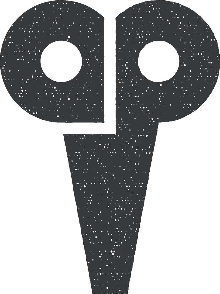 Scissors vector icon illustration with stamp effect