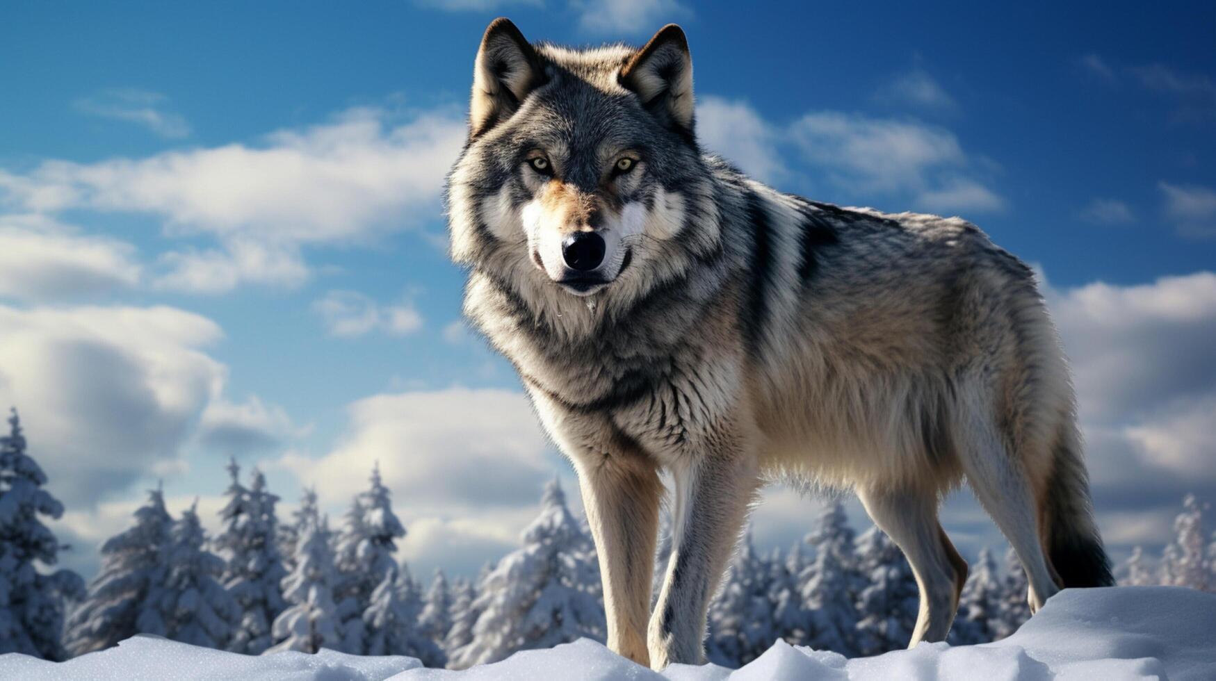 AI generated wolf high quality image photo