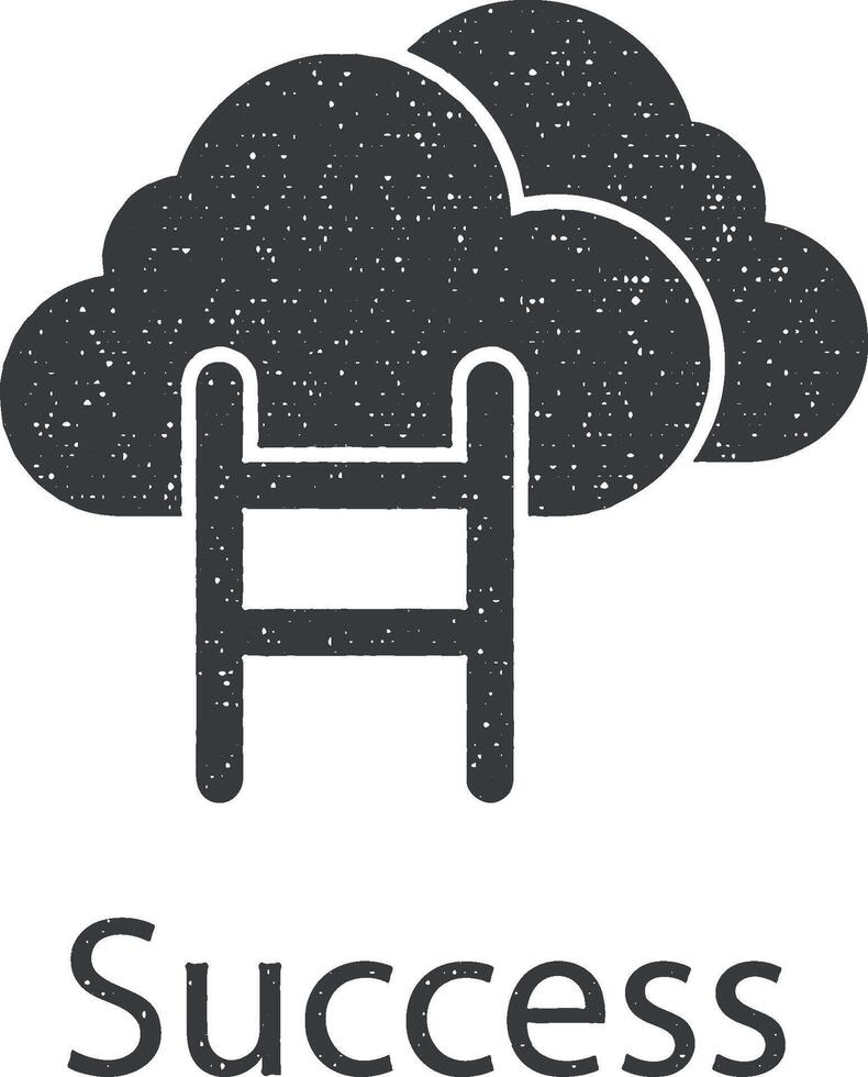 success vector icon illustration with stamp effect