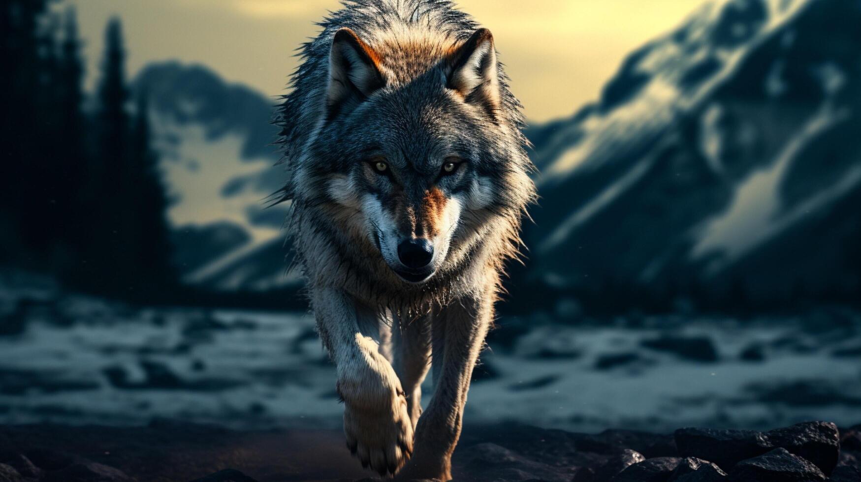 AI generated wolf high quality image photo