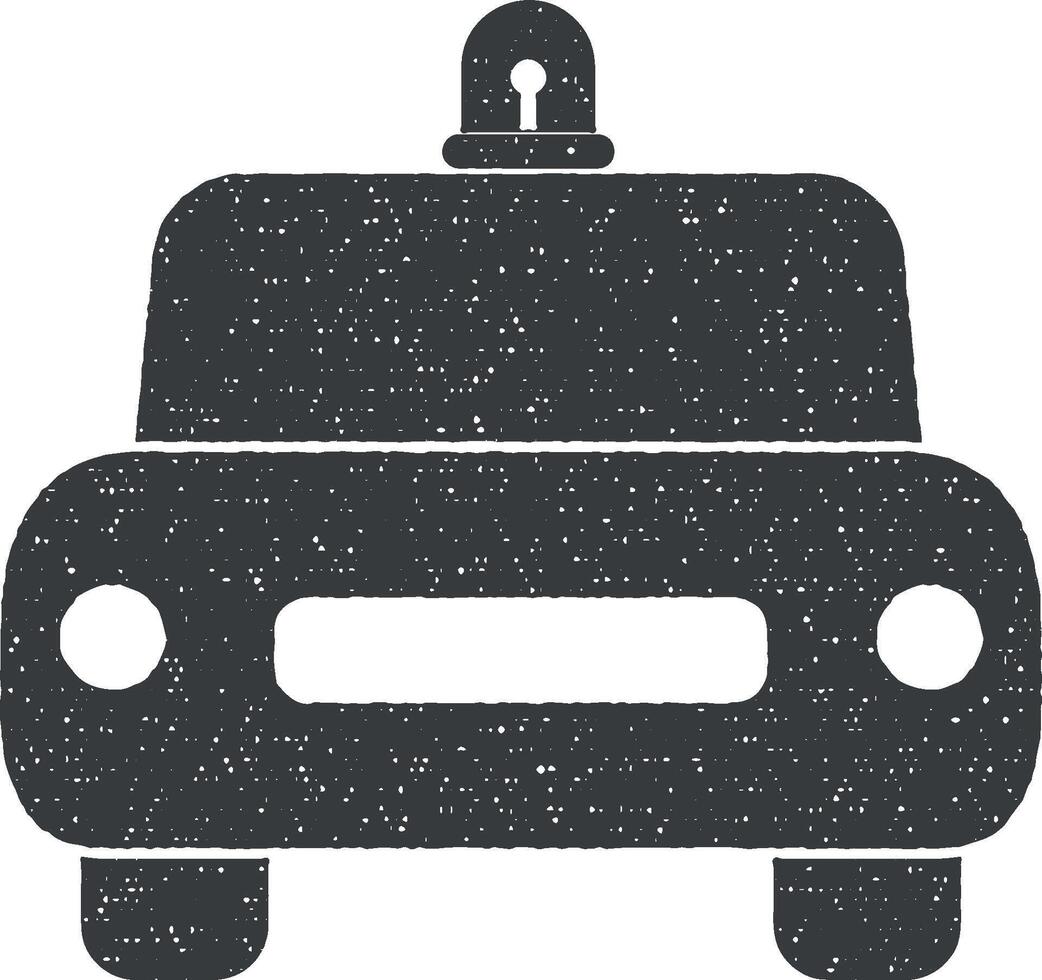police car vector icon illustration with stamp effect