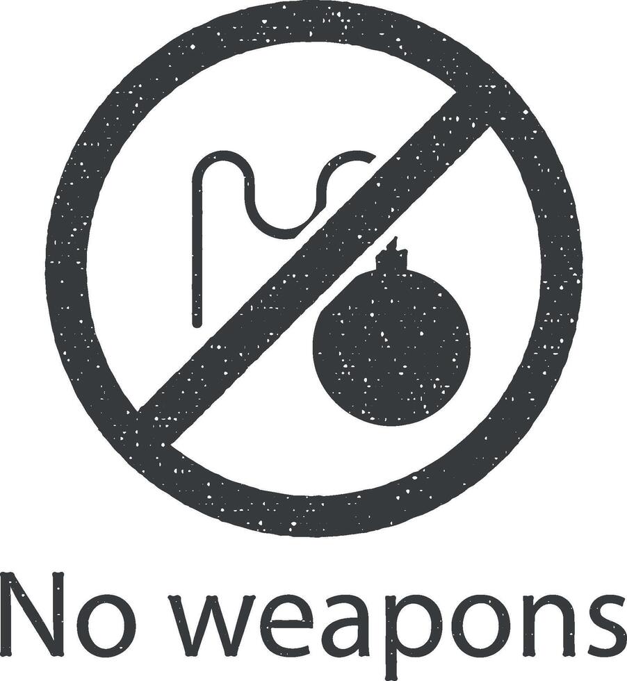 no weapons vector icon illustration with stamp effect
