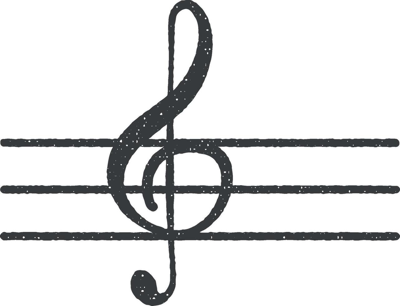 musical note in a circle vector icon illustration with stamp effect