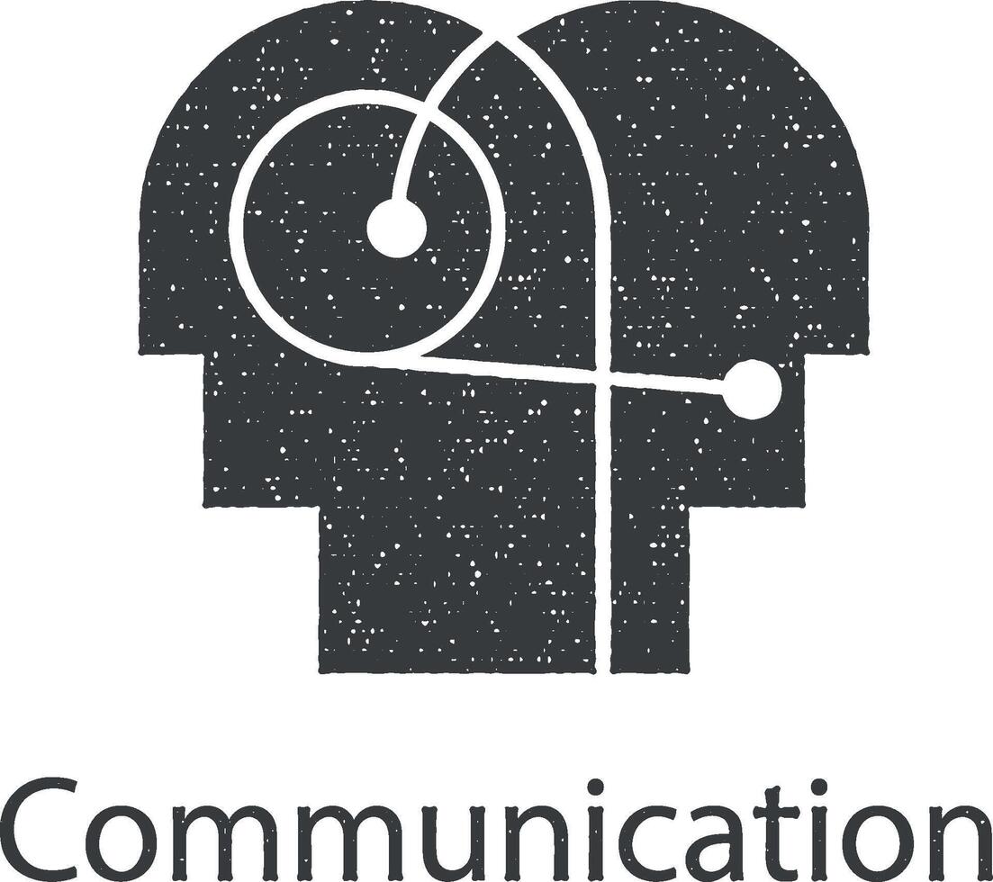 better, communication, hearing, human vector icon illustration with stamp effect