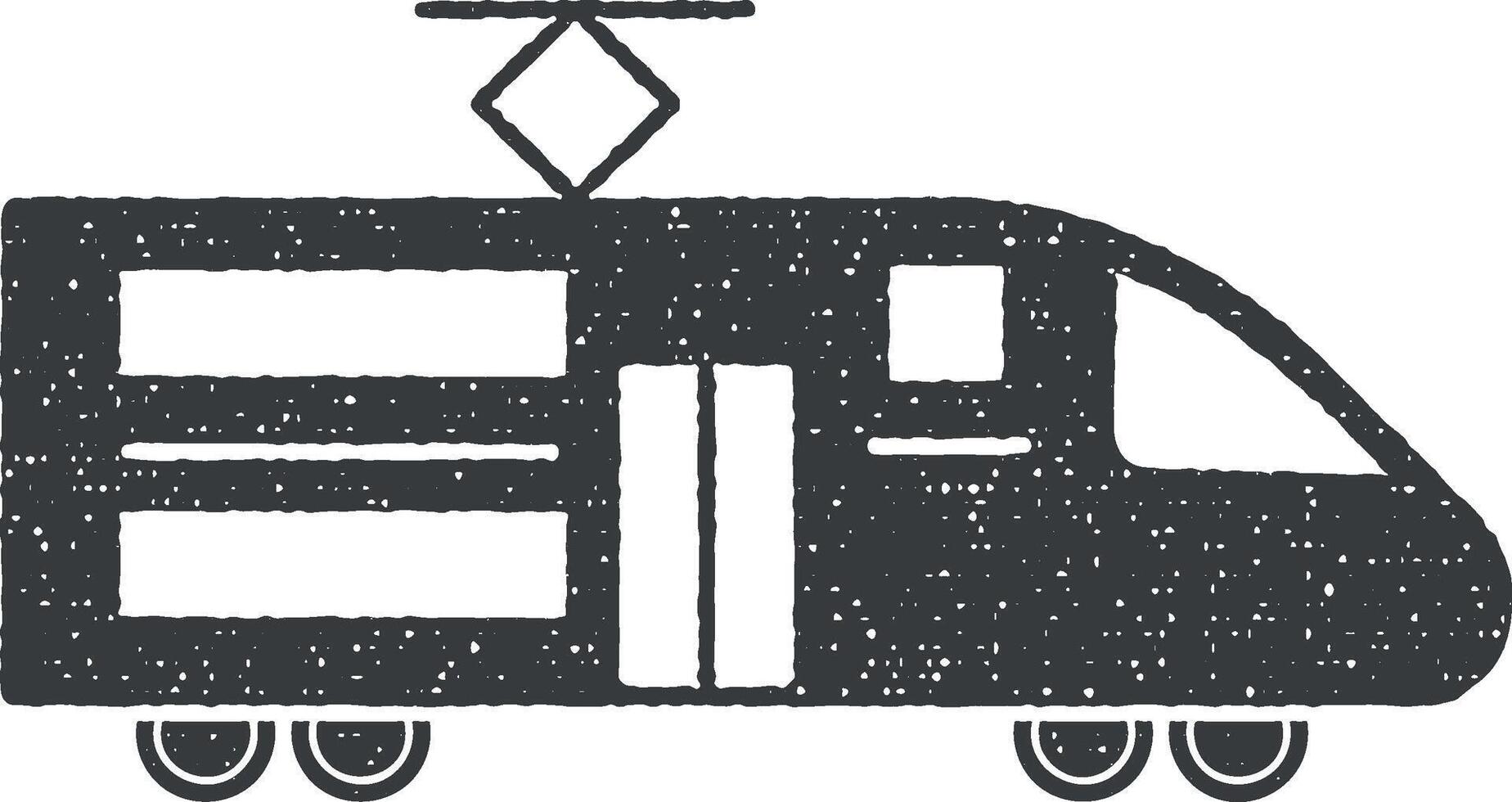 Bullet train vector icon illustration with stamp effect