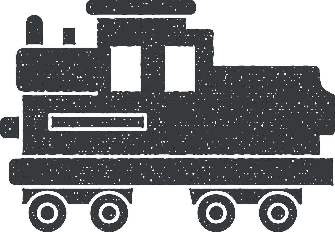 Steam locomotive vector icon illustration with stamp effect