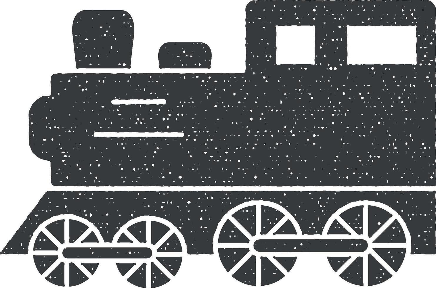 Steam locomotive vector icon illustration with stamp effect