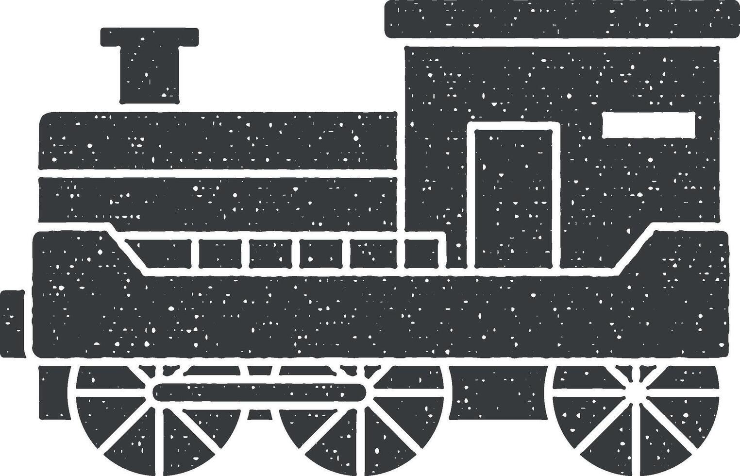 Steam locomotive vector icon illustration with stamp effect