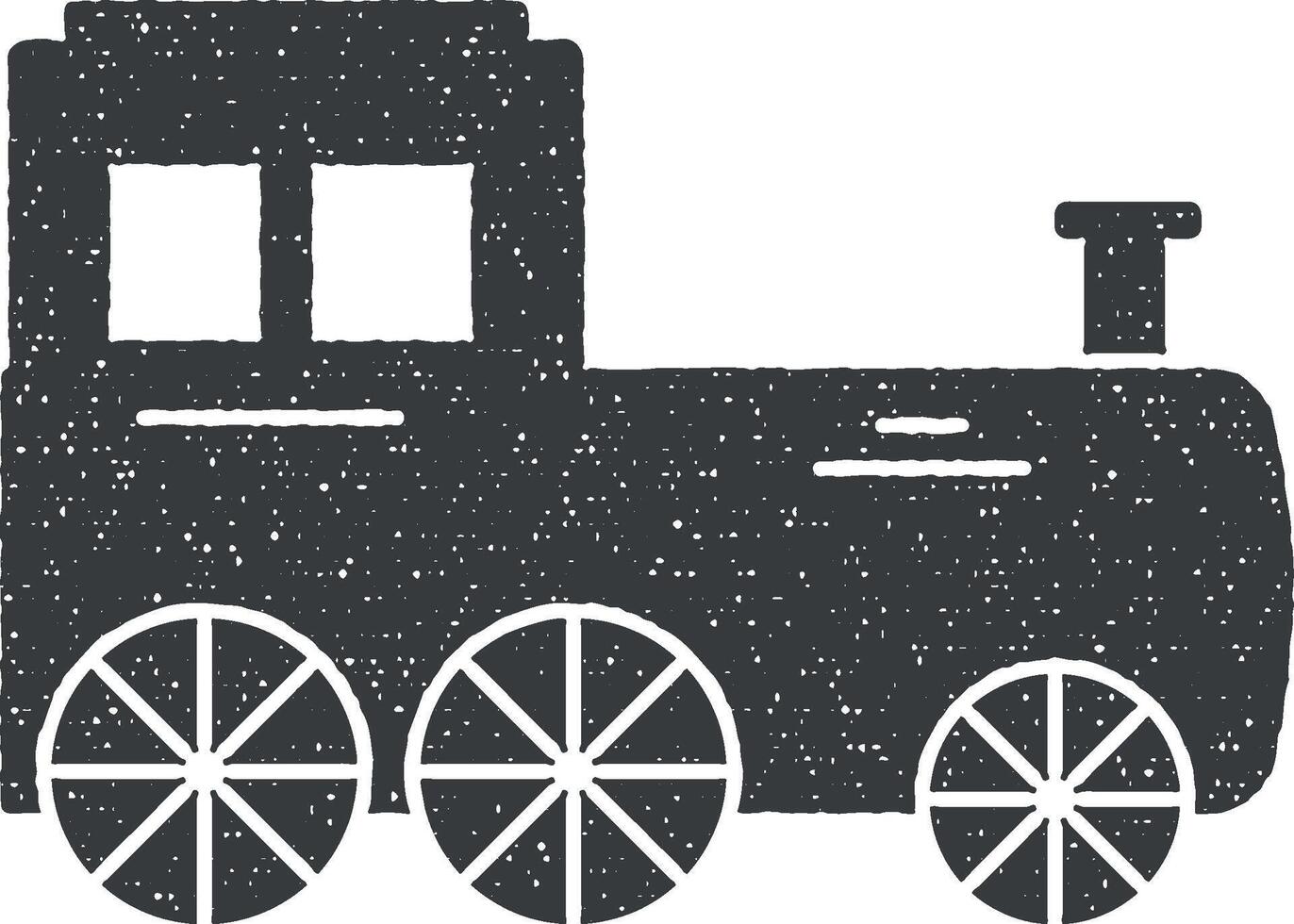 Steam locomotive vector icon illustration with stamp effect