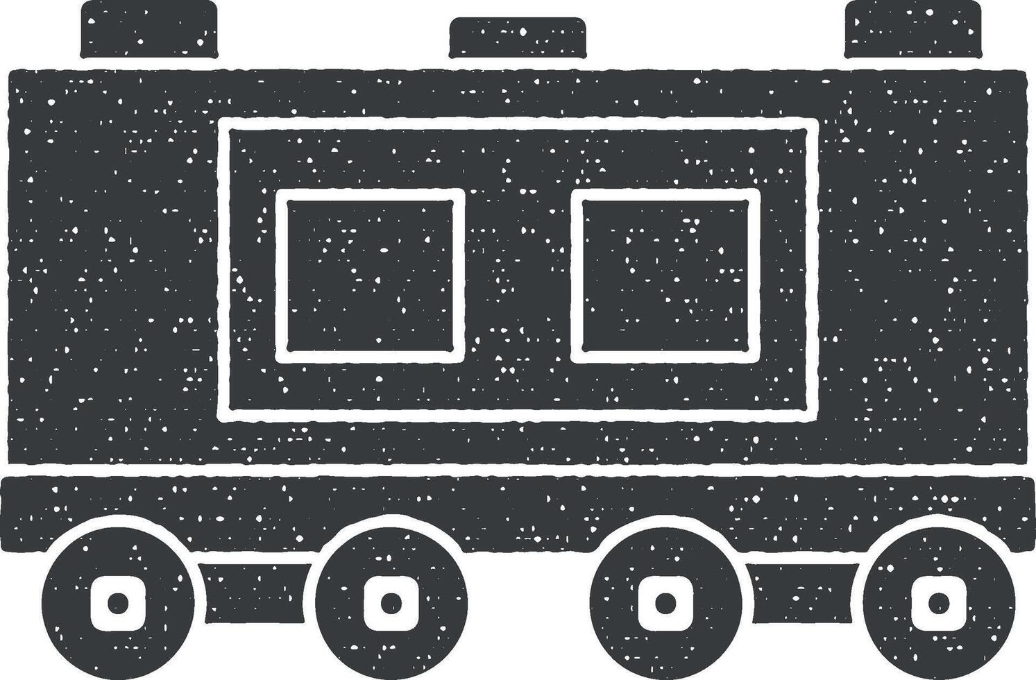 Wagon vector icon illustration with stamp effect