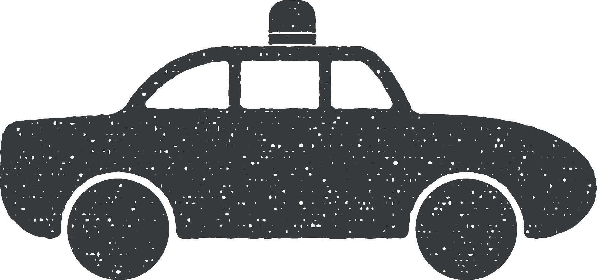 police car vector icon illustration with stamp effect