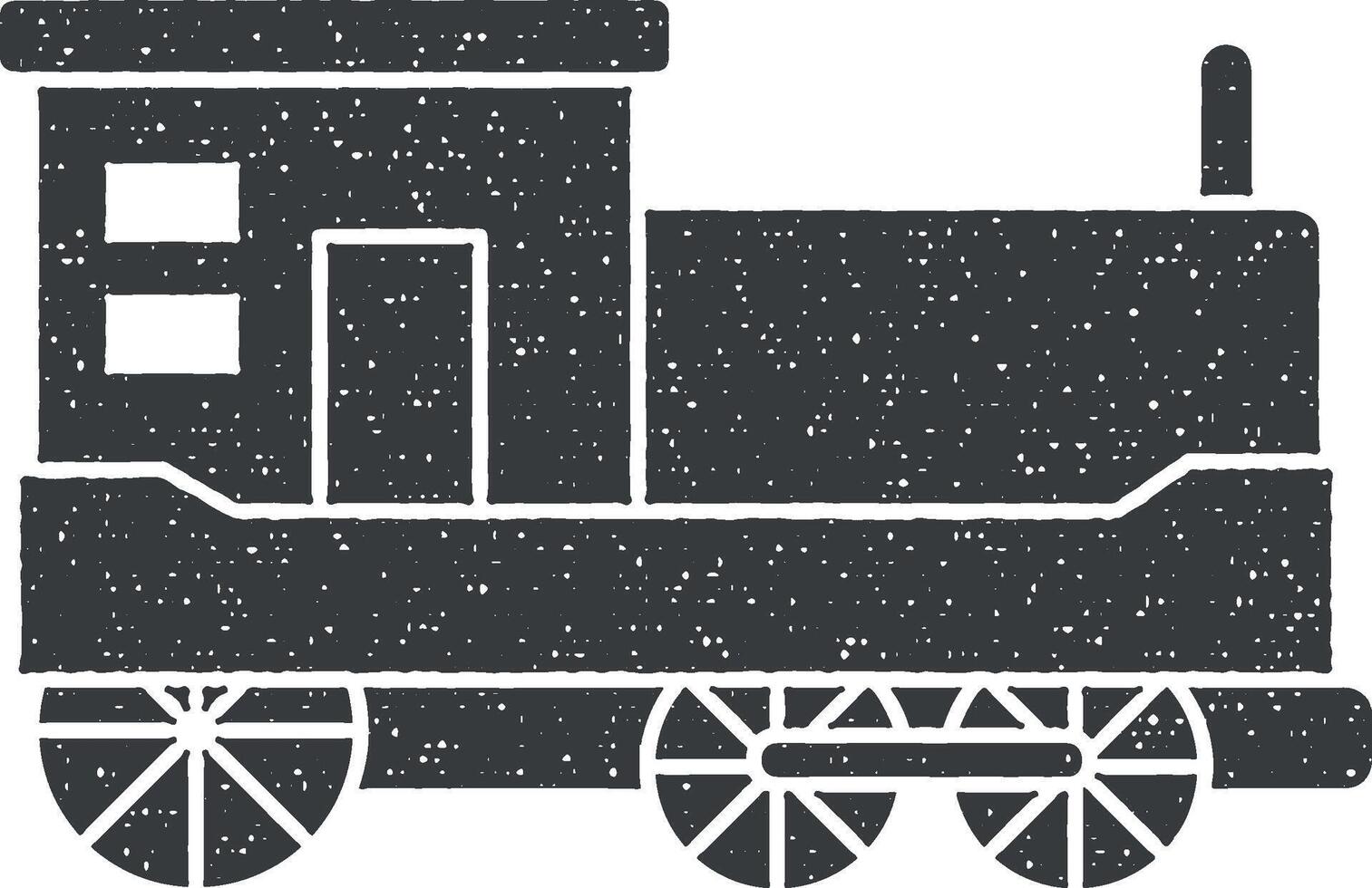 Steam locomotive vector icon illustration with stamp effect