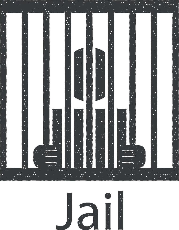 jail, human vector icon illustration with stamp effect