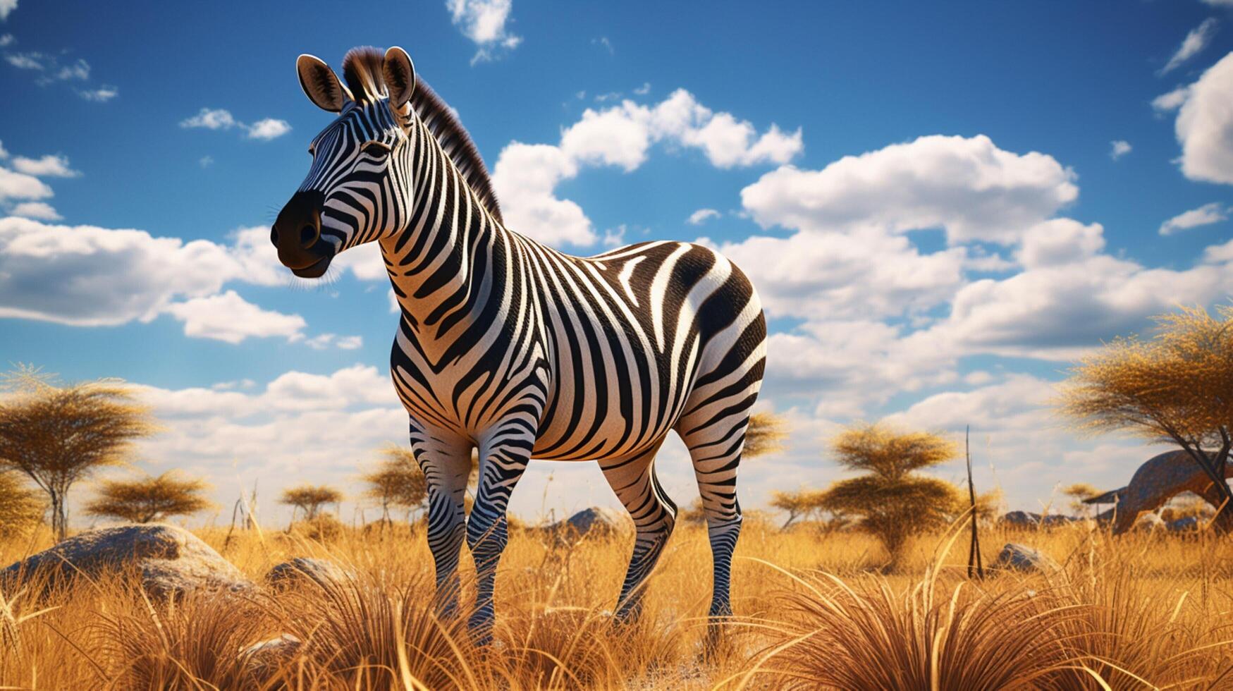 AI generated zebra high quality image photo