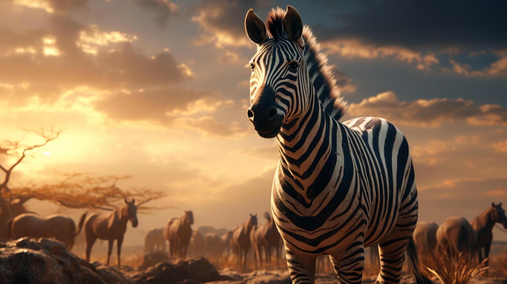 AI generated zebra high quality image photo