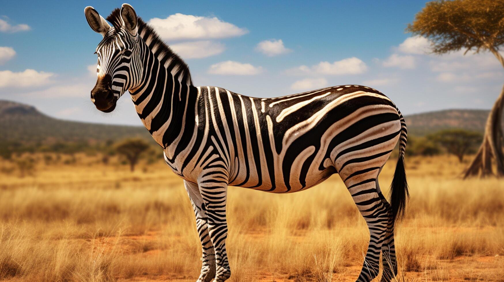 AI generated zebra high quality image photo