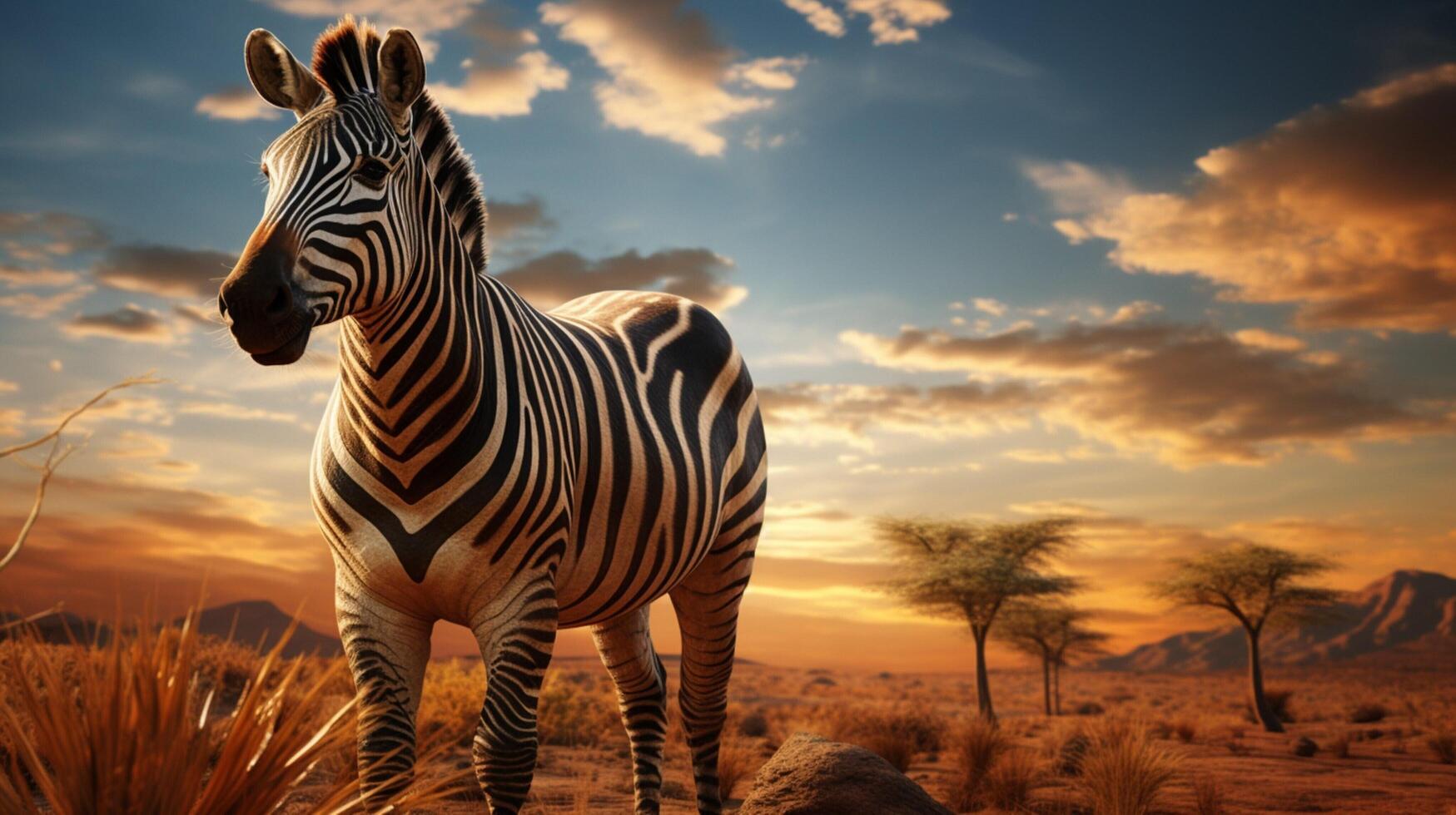 AI generated zebra high quality image photo