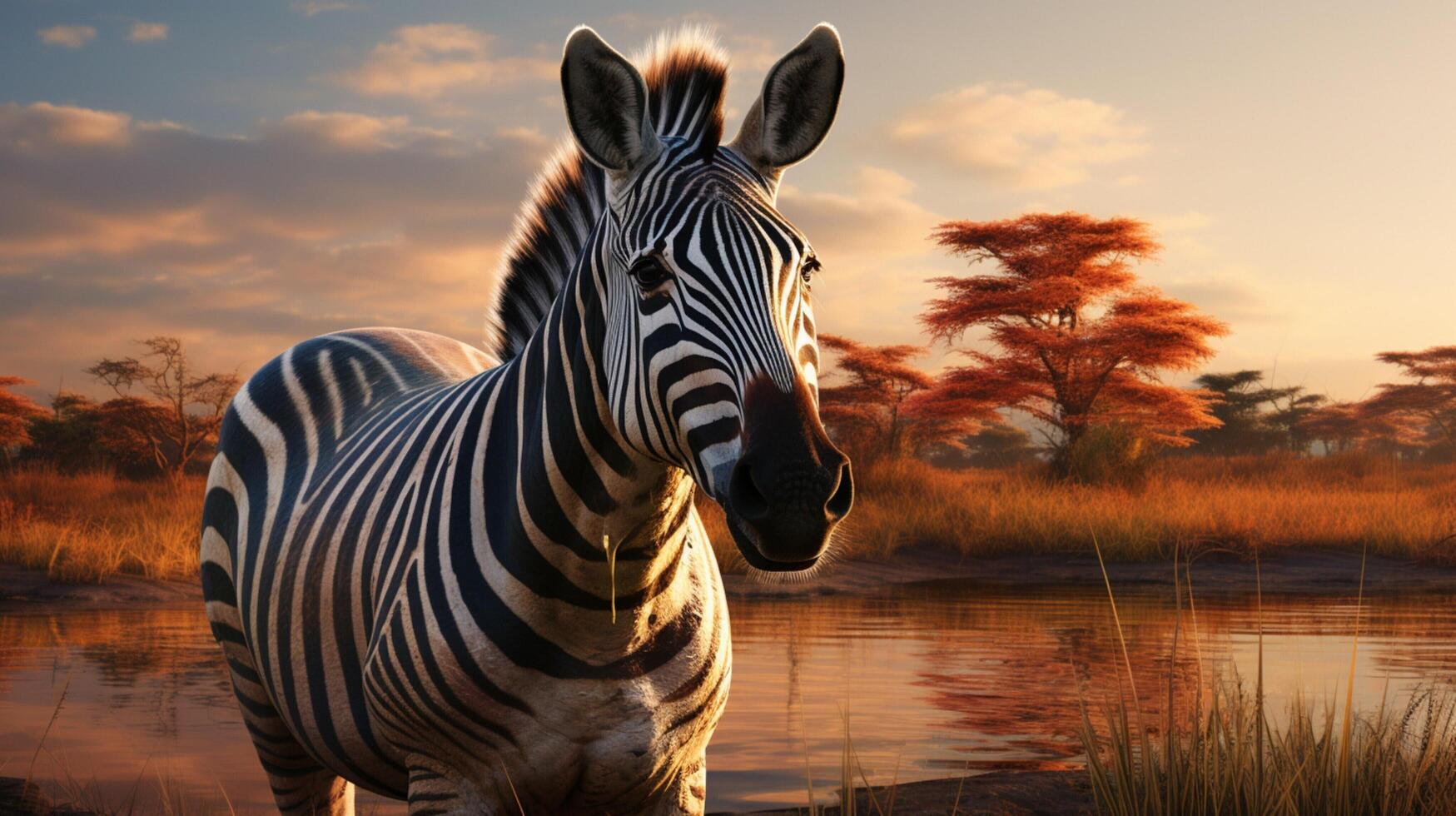 AI generated zebra high quality image photo