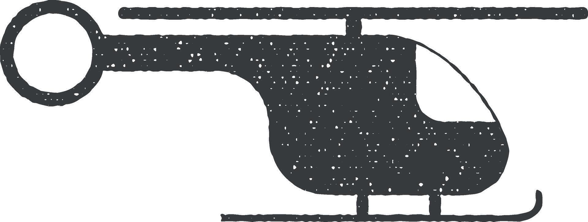 police helicopter vector icon illustration with stamp effect